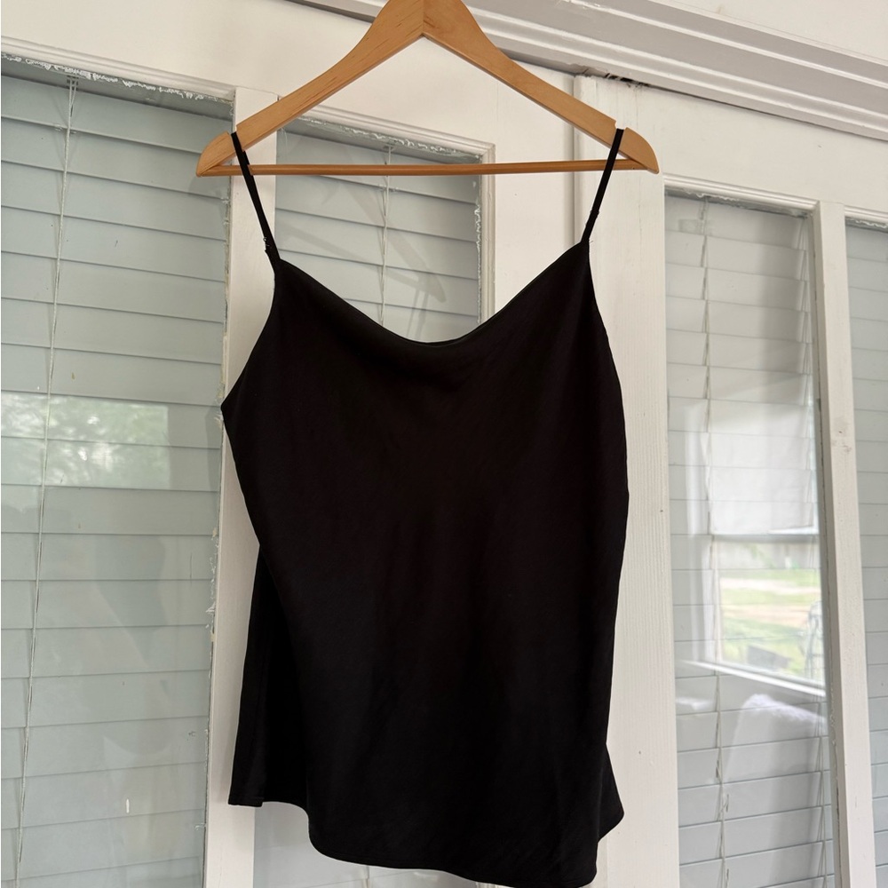 black loft cowl neck silky tank
